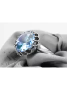 Vintage styl Aquamarine Ring 925 Silver VRC035S